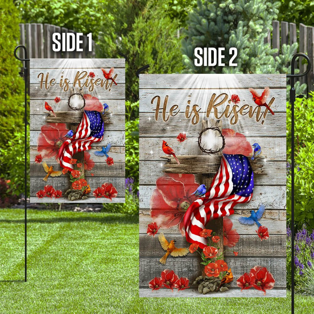 Christian Garden Flags, He Is Risen Jesus Flag, Christian House Flags, Christian Cross Flag, Faith Flag