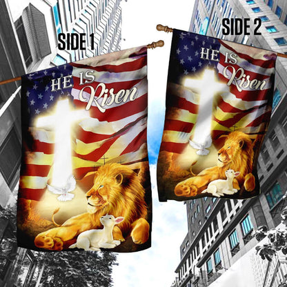 Christian Garden Flags, He Is Risen Lion And Lamb Flag, Christian House Flags, Christian Cross Flag, Faith Flag