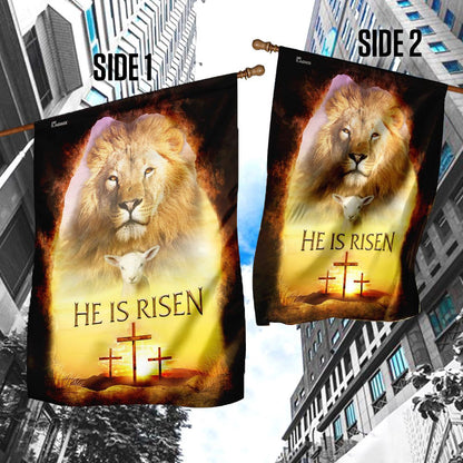 Christian Garden Flags, He is risen, Lion And Lamb Easter Flag, Christian House Flags, Christian Cross Flag, Faith Flag