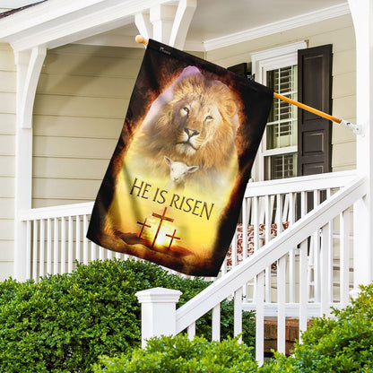 Christian Garden Flags, He is risen, Lion And Lamb Easter Flag, Christian House Flags, Christian Cross Flag, Faith Flag