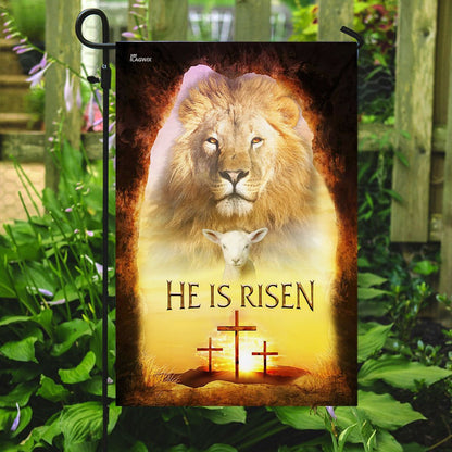 Christian Garden Flags, He is risen, Lion And Lamb Easter Flag, Christian House Flags, Christian Cross Flag, Faith Flag