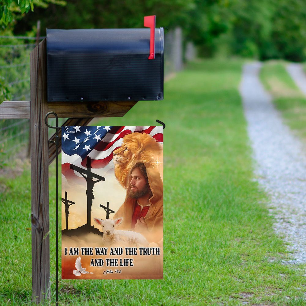 Christian Garden Flags, I Am The Way And The Truth And The Life Flag, Christian House Flags, Christian Cross Flag, Faith Flag