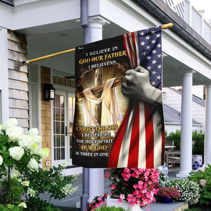 Christian Garden Flags, I Believe In God Our Father Flag, Christian House Flags, Christian Cross Flag, Faith Flag