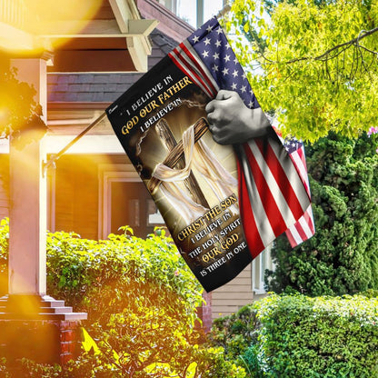 Christian Garden Flags, I Believe In God Our Father Flag, Christian House Flags, Christian Cross Flag, Faith Flag