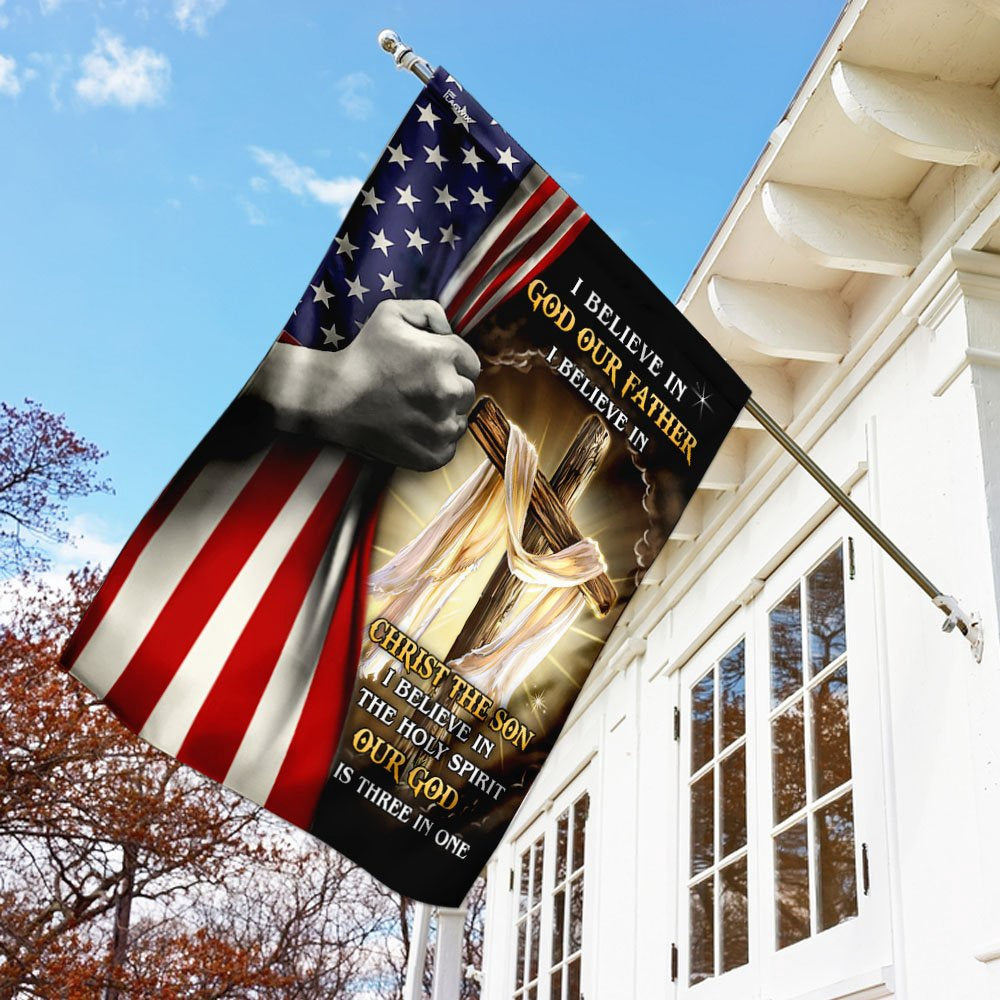 Christian Garden Flags, I Believe In God Our Father Flag, Christian House Flags, Christian Cross Flag, Faith Flag