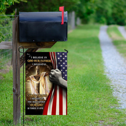 Christian Garden Flags, I Believe In God Our Father Flag, Christian House Flags, Christian Cross Flag, Faith Flag