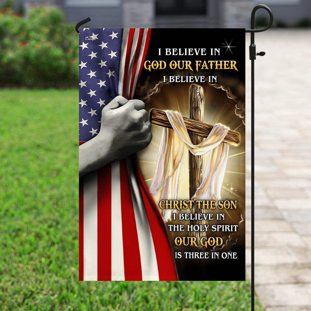 Christian Garden Flags, I Believe In God Our Father Flag, Christian House Flags, Christian Cross Flag, Faith Flag