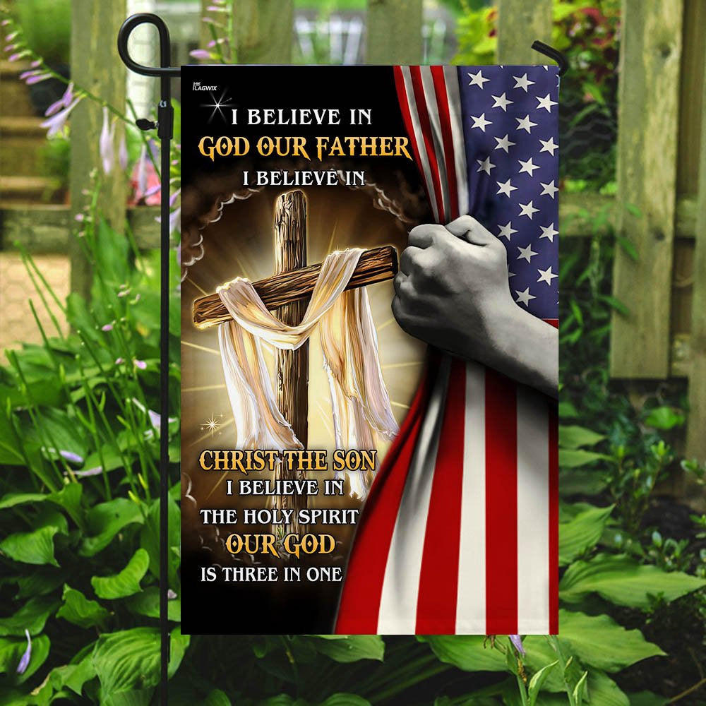 Christian Garden Flags, I Believe In God Our Father Flag, Christian House Flags, Christian Cross Flag, Faith Flag