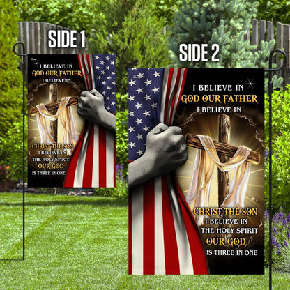 Christian Garden Flags, I Believe In God Our Father Flag, Christian House Flags, Christian Cross Flag, Faith Flag