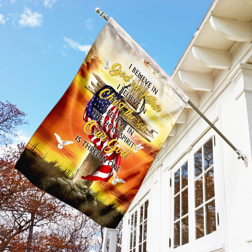 Christian Garden Flags, I Believe In God The Father Flag, Christian House Flags, Christian Cross Flag, Faith Flag