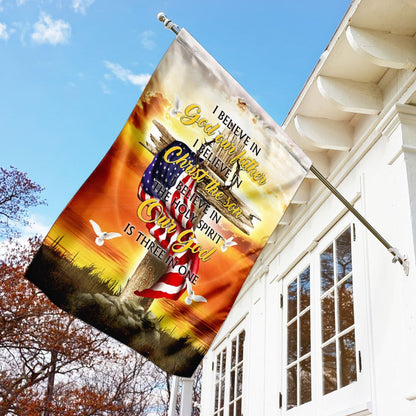 Christian Garden Flags, I Believe In God The Father Flag, Christian House Flags, Christian Cross Flag, Faith Flag