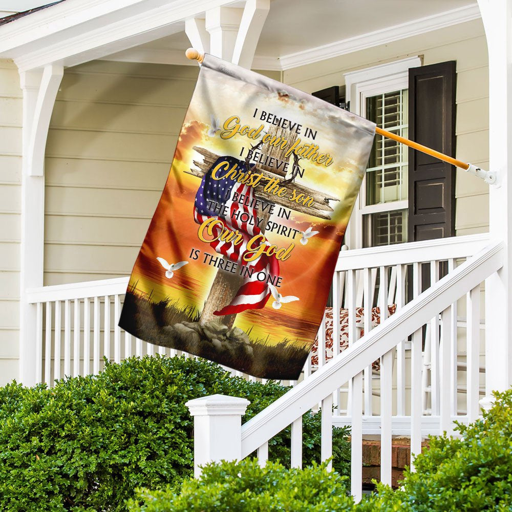 Christian Garden Flags, I Believe In God The Father Flag, Christian House Flags, Christian Cross Flag, Faith Flag