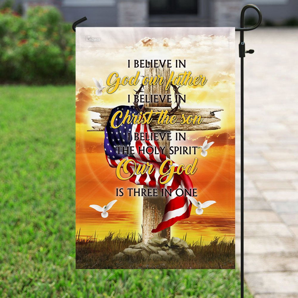 Christian Garden Flags, I Believe In God The Father Flag, Christian House Flags, Christian Cross Flag, Faith Flag