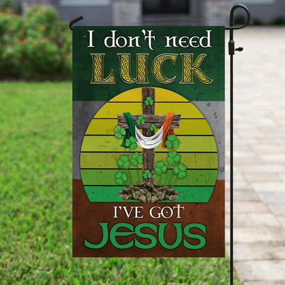 Christian Garden Flags, I Don't Need Luck, I've Got Jesus Flag, Christian House Flags, Christian Cross Flag, Faith Flag