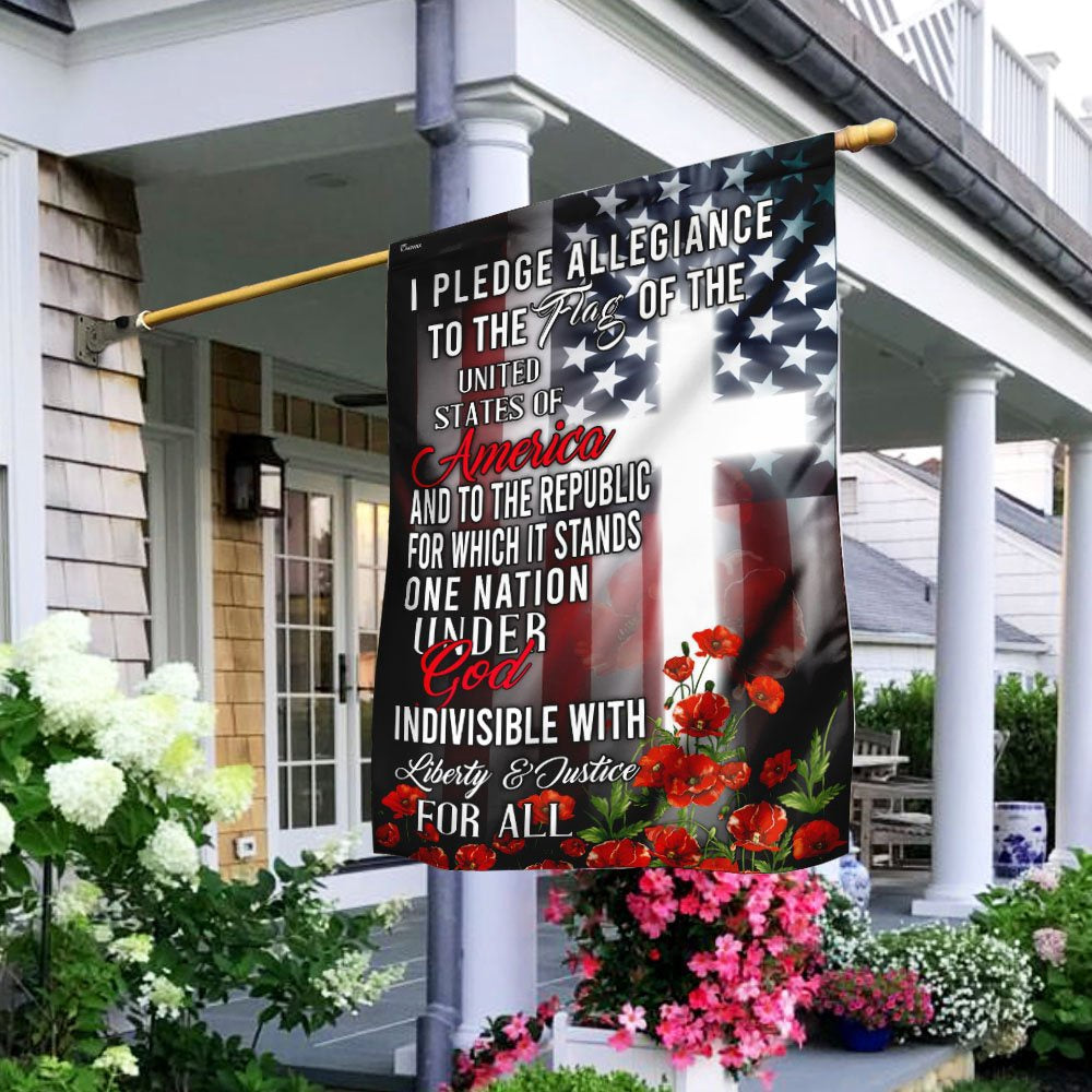 Christian Garden Flags, I Pledge Allegiance To The Flag Of The United States Of America Flag, Christian House Flags, Christian Cross Flag, Faith Flag