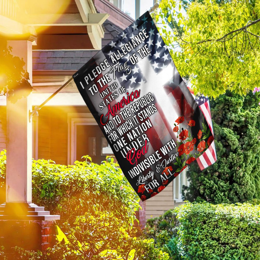 Christian Garden Flags, I Pledge Allegiance To The Flag Of The United States Of America Flag, Christian House Flags, Christian Cross Flag, Faith Flag