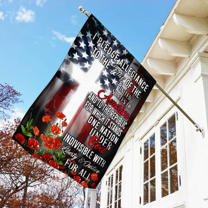 Christian Garden Flags, I Pledge Allegiance To The Flag Of The United States Of America Flag, Christian House Flags, Christian Cross Flag, Faith Flag