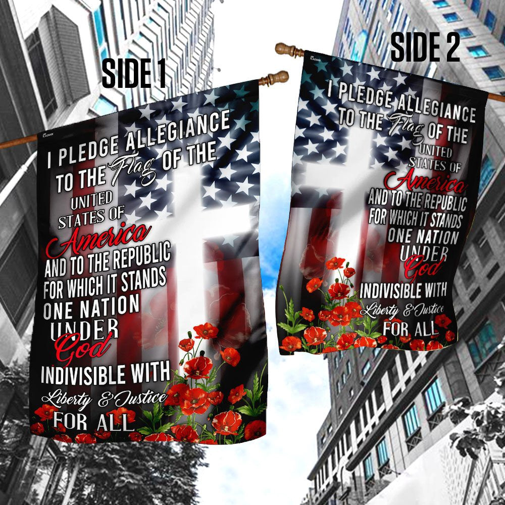 Christian Garden Flags, I Pledge Allegiance To The Flag Of The United States Of America Flag, Christian House Flags, Christian Cross Flag, Faith Flag