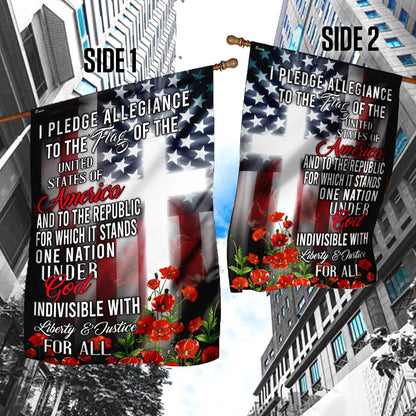 Christian Garden Flags, I Pledge Allegiance To The Flag Of The United States Of America Flag, Christian House Flags, Christian Cross Flag, Faith Flag