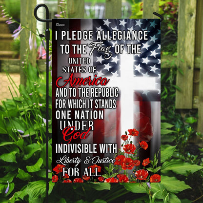Christian Garden Flags, I Pledge Allegiance To The Flag Of The United States Of America Flag, Christian House Flags, Christian Cross Flag, Faith Flag