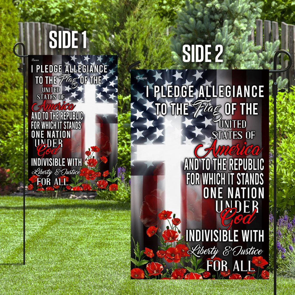 Christian Garden Flags, I Pledge Allegiance To The Flag Of The United States Of America Flag, Christian House Flags, Christian Cross Flag, Faith Flag