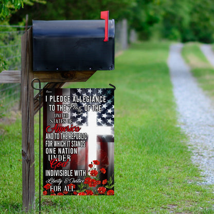 Christian Garden Flags, I Pledge Allegiance To The Flag Of The United States Of America Flag, Christian House Flags, Christian Cross Flag, Faith Flag
