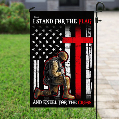 Christian Garden Flags, I Stand For The Flag And Kneel For The Cross Flag, Christian House Flags, Christian Cross Flag, Faith Flag