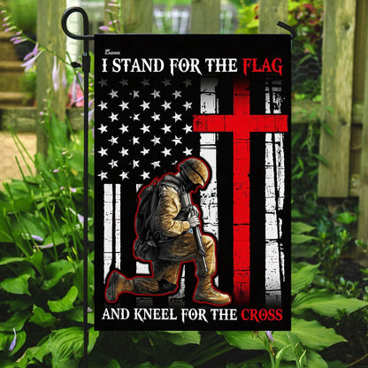 Christian Garden Flags, I Stand For The Flag And Kneel For The Cross Flag, Christian House Flags, Christian Cross Flag, Faith Flag