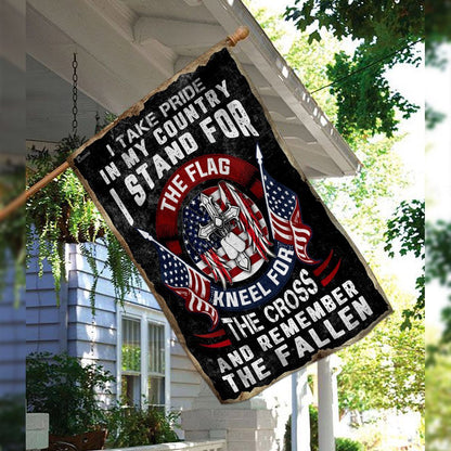 Christian Garden Flags, I Stand For The Flag Kneel For The Cross Flag, Christian House Flags, Christian Cross Flag, Faith Flag