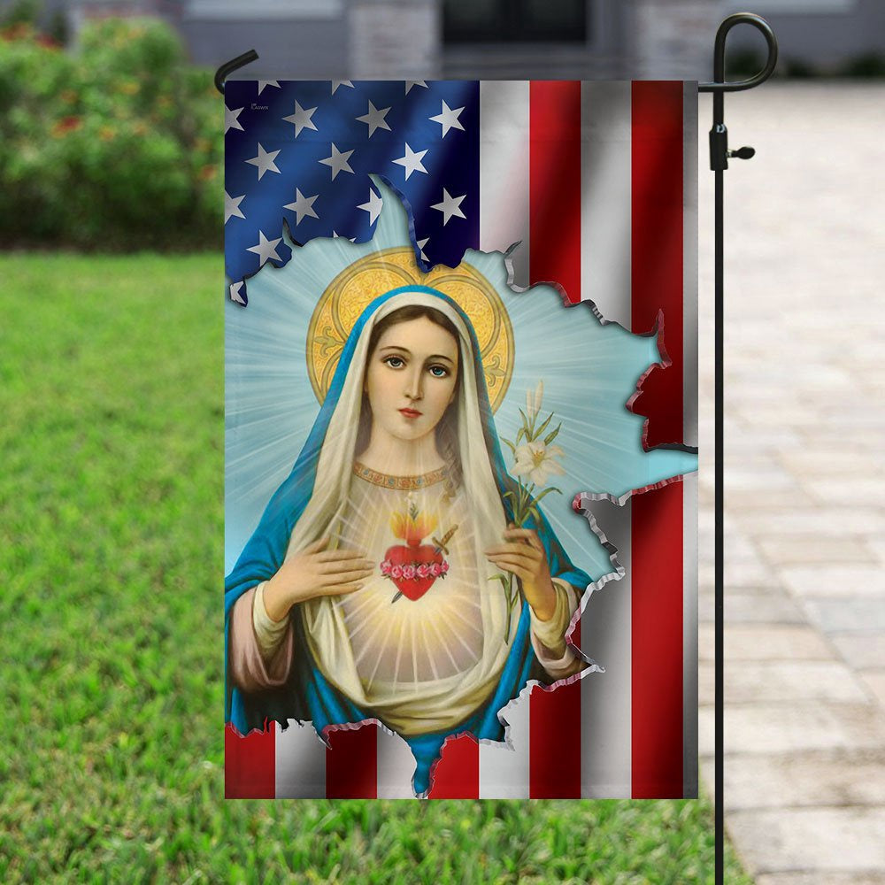 Christian Garden Flags, Immaculate Heart of Mary Flag, Christian House Flags, Christian Cross Flag, Faith Flag