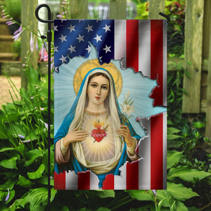 Christian Garden Flags, Immaculate Heart of Mary Flag, Christian House Flags, Christian Cross Flag, Faith Flag