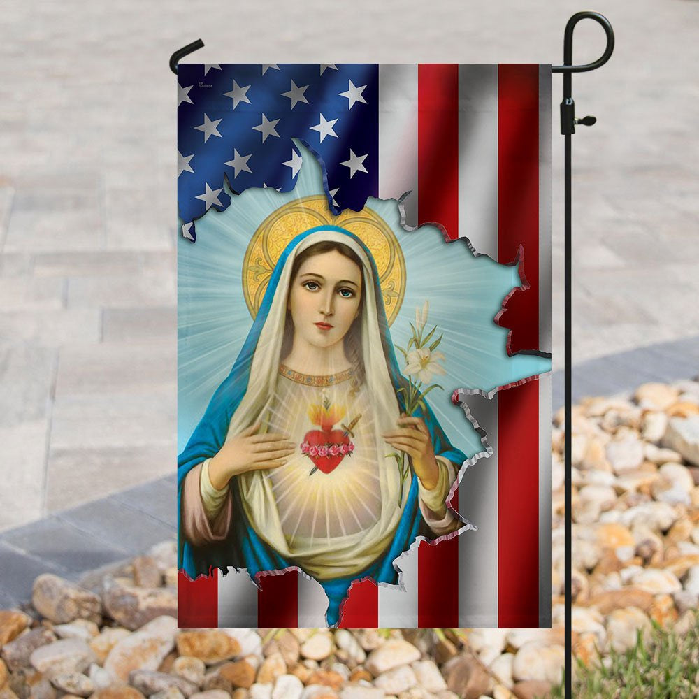 Christian Garden Flags, Immaculate Heart of Mary Flag, Christian House Flags, Christian Cross Flag, Faith Flag