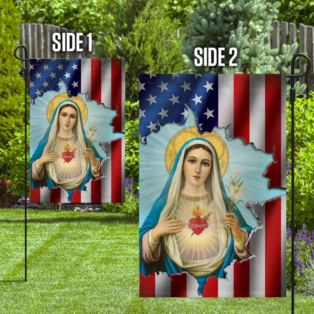 Christian Garden Flags, Immaculate Heart of Mary Flag, Christian House Flags, Christian Cross Flag, Faith Flag