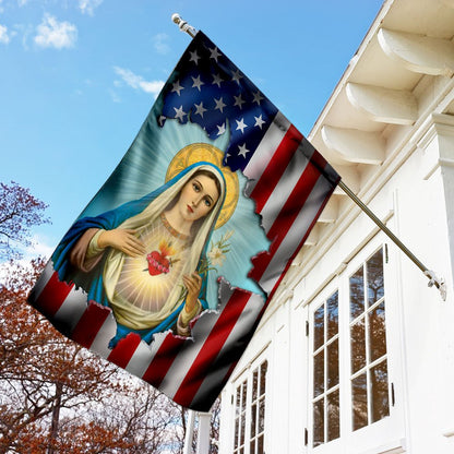 Christian Garden Flags, Immaculate Heart of Mary Flag, Christian House Flags, Christian Cross Flag, Faith Flag