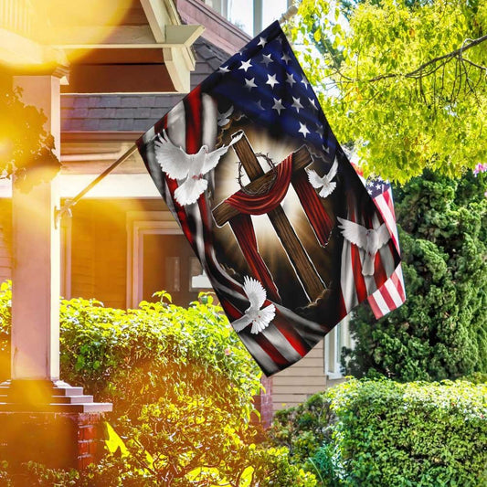 Christian Garden Flags, In God We Trust American Flag, Christian House Flags, Christian Cross Flag, Faith Flag