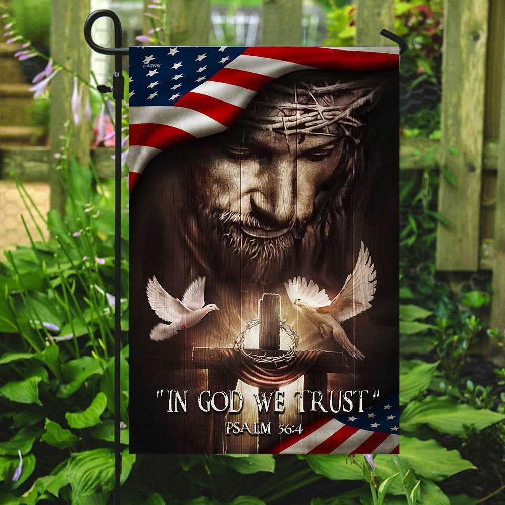 Christian Garden Flags, In God We Trust American Flag, Christian House Flags, Christian Cross Flag, Faith Flag