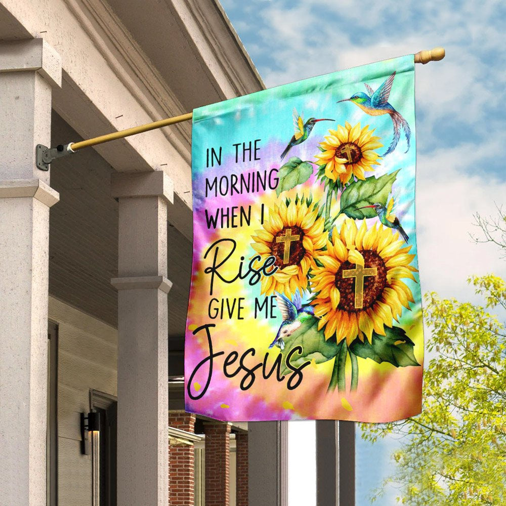 Christian Garden Flags, In The Morning When I Rise Give Me Jesus, Christian House Flags, Christian Cross Flag, Faith Flag