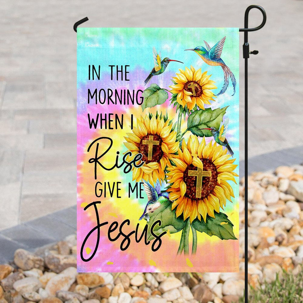 Christian Garden Flags, In The Morning When I Rise Give Me Jesus, Christian House Flags, Christian Cross Flag, Faith Flag