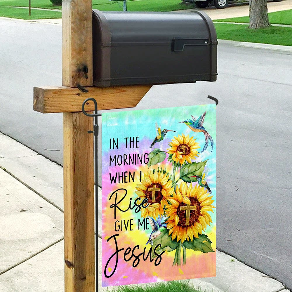 Christian Garden Flags, In The Morning When I Rise Give Me Jesus, Christian House Flags, Christian Cross Flag, Faith Flag