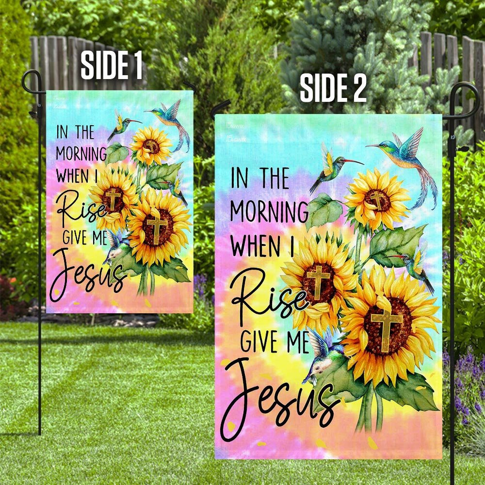 Christian Garden Flags, In The Morning When I Rise Give Me Jesus, Christian House Flags, Christian Cross Flag, Faith Flag