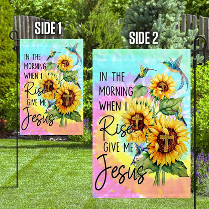 Christian Garden Flags, In The Morning When I Rise Give Me Jesus, Christian House Flags, Christian Cross Flag, Faith Flag