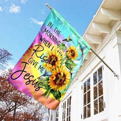 Christian Garden Flags, In The Morning When I Rise Give Me Jesus, Christian House Flags, Christian Cross Flag, Faith Flag