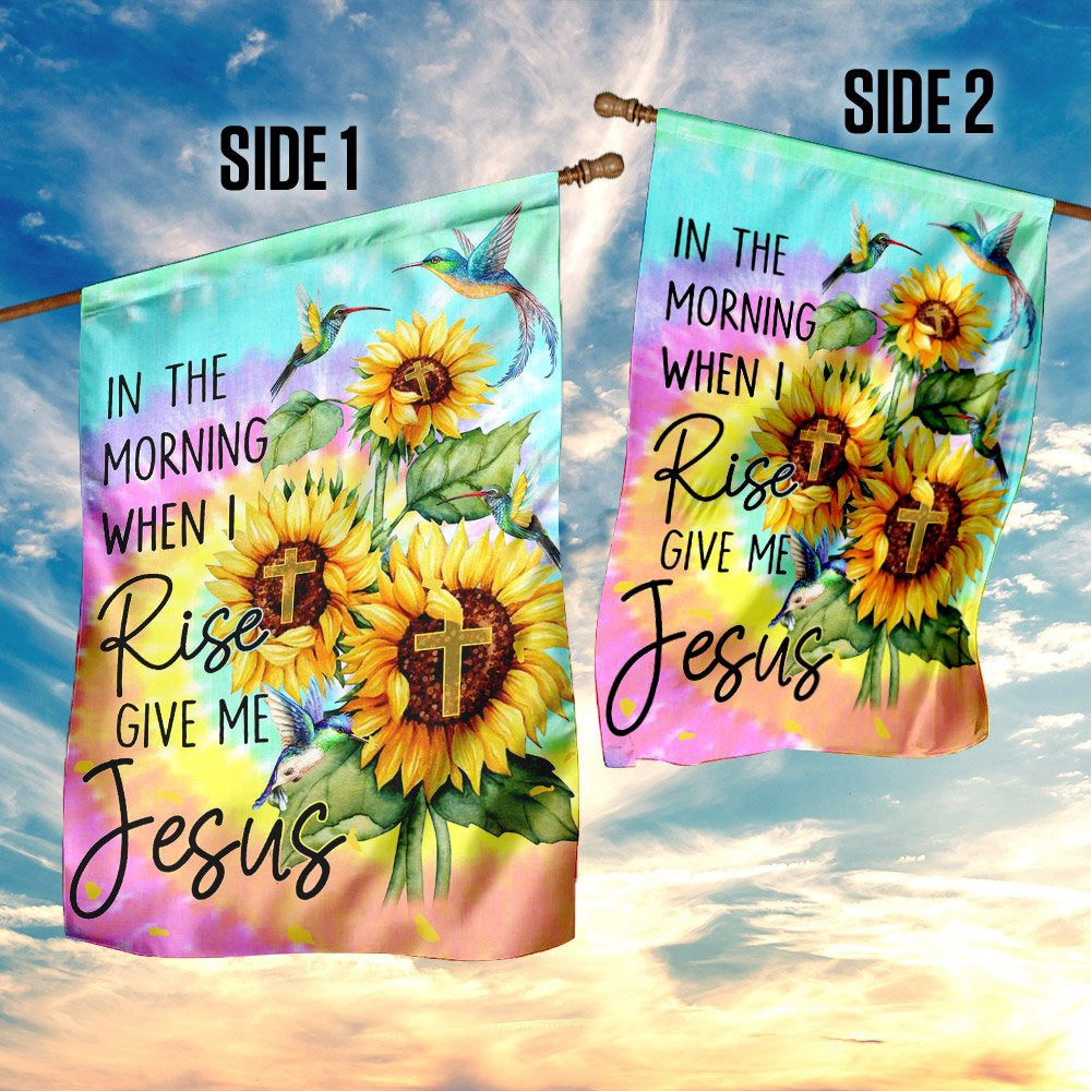 Christian Garden Flags, In The Morning When I Rise Give Me Jesus, Christian House Flags, Christian Cross Flag, Faith Flag