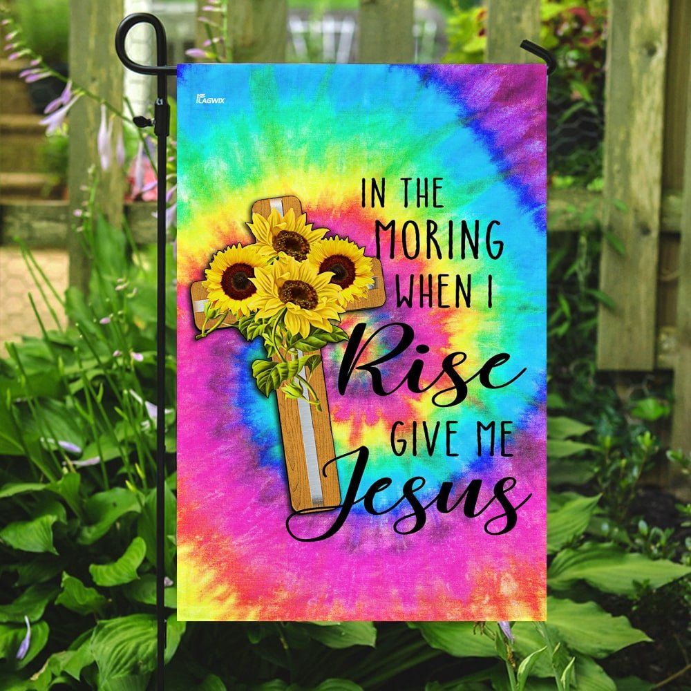 Christian Garden Flags, In The Morning When I Rise Give Me Jesus Flag, Christian House Flags, Christian Cross Flag, Faith Flag