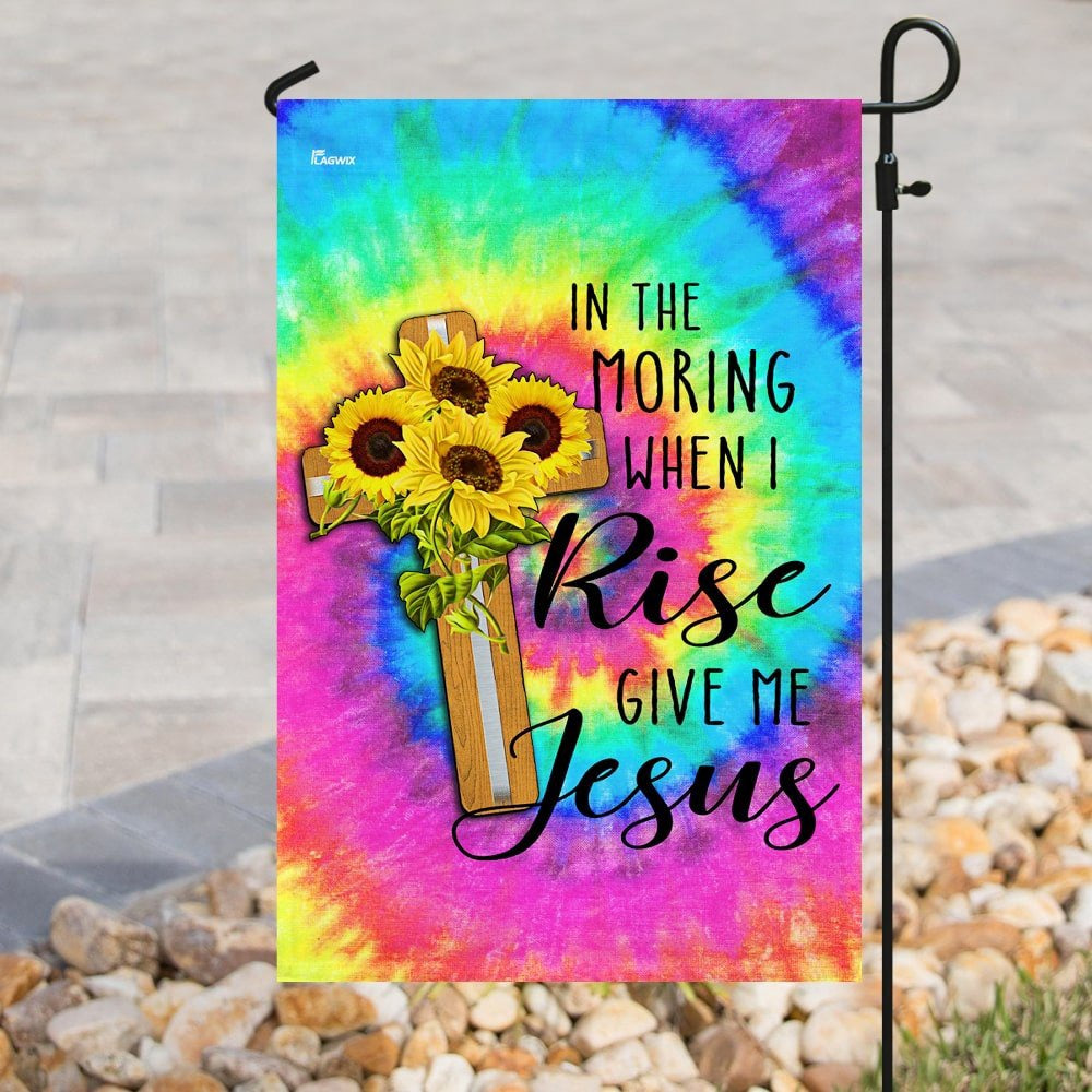 Christian Garden Flags, In The Morning When I Rise Give Me Jesus Flag, Christian House Flags, Christian Cross Flag, Faith Flag