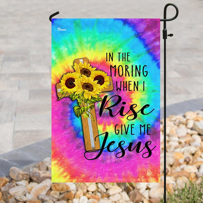 Christian Garden Flags, In The Morning When I Rise Give Me Jesus Flag, Christian House Flags, Christian Cross Flag, Faith Flag