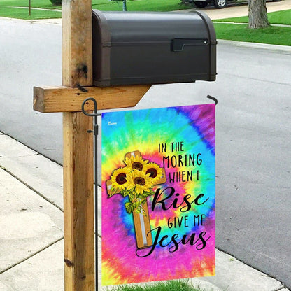 Christian Garden Flags, In The Morning When I Rise Give Me Jesus Flag, Christian House Flags, Christian Cross Flag, Faith Flag