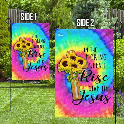 Christian Garden Flags, In The Morning When I Rise Give Me Jesus Flag, Christian House Flags, Christian Cross Flag, Faith Flag