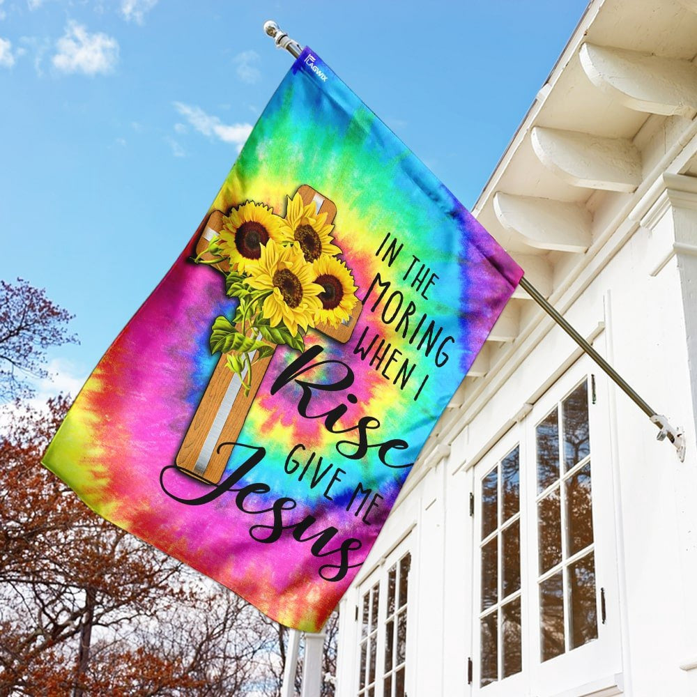 Christian Garden Flags, In The Morning When I Rise Give Me Jesus Flag, Christian House Flags, Christian Cross Flag, Faith Flag