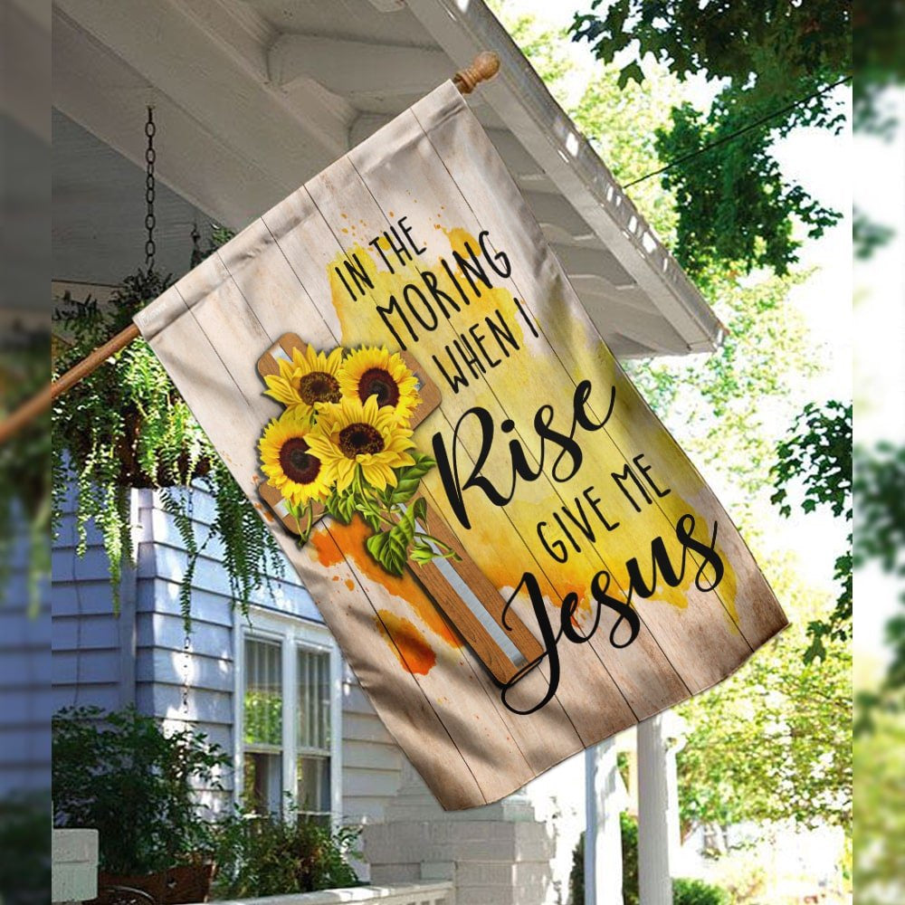 Christian Garden Flags, In The Morning When I Rise Give Me Jesus Flag, Christian House Flags, Christian Cross Flag, Faith Flag